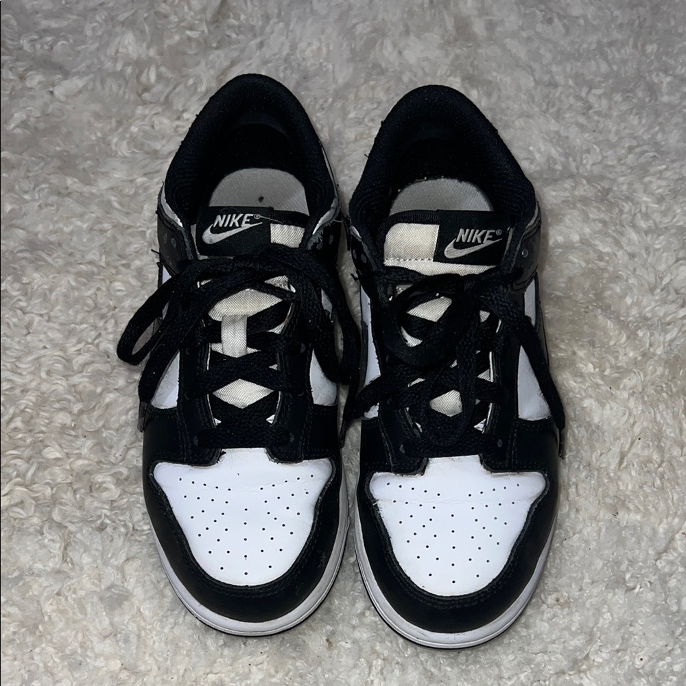 Nike Dunk Low Panda Kids Black and White Athletic Sneakers